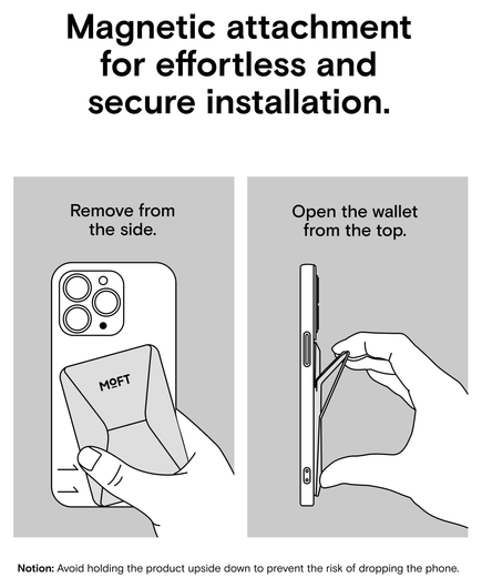 MOFT MOVAS Snap-On MagSafe Kaarthouder Vegan Leer Pasjeshouder Grijs afbeelding 7