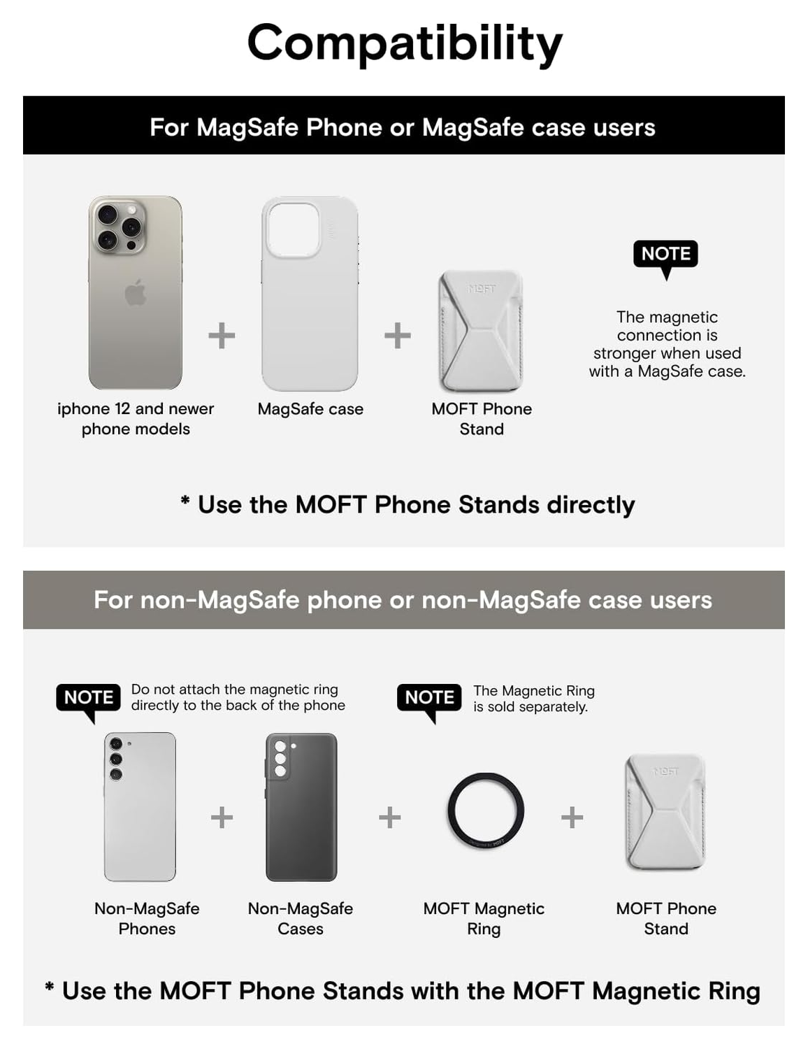 MOFT MOVAS Snap-On MagSafe Kaarthouder Vegan Leer Pasjeshouder Taupe afbeelding 7