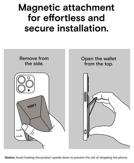 MOFT MOVAS Snap-On MagSafe Kaarthouder Vegan Leer Pasjeshouder Taupe afbeelding 6