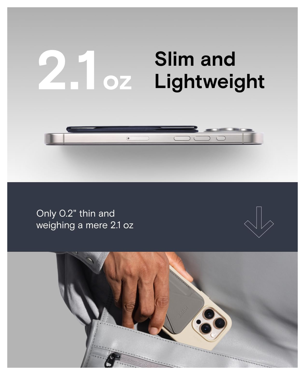 MOFT MOVAS Snap-On MagSafe Kaarthouder Vegan Leer Pasjeshouder Navy afbeelding 5