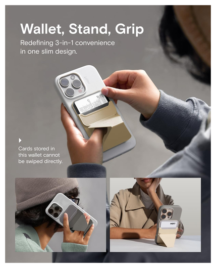 MOFT MOVAS Snap-On MagSafe Kaarthouder Vegan Leer Pasjeshouder Navy afbeelding 2