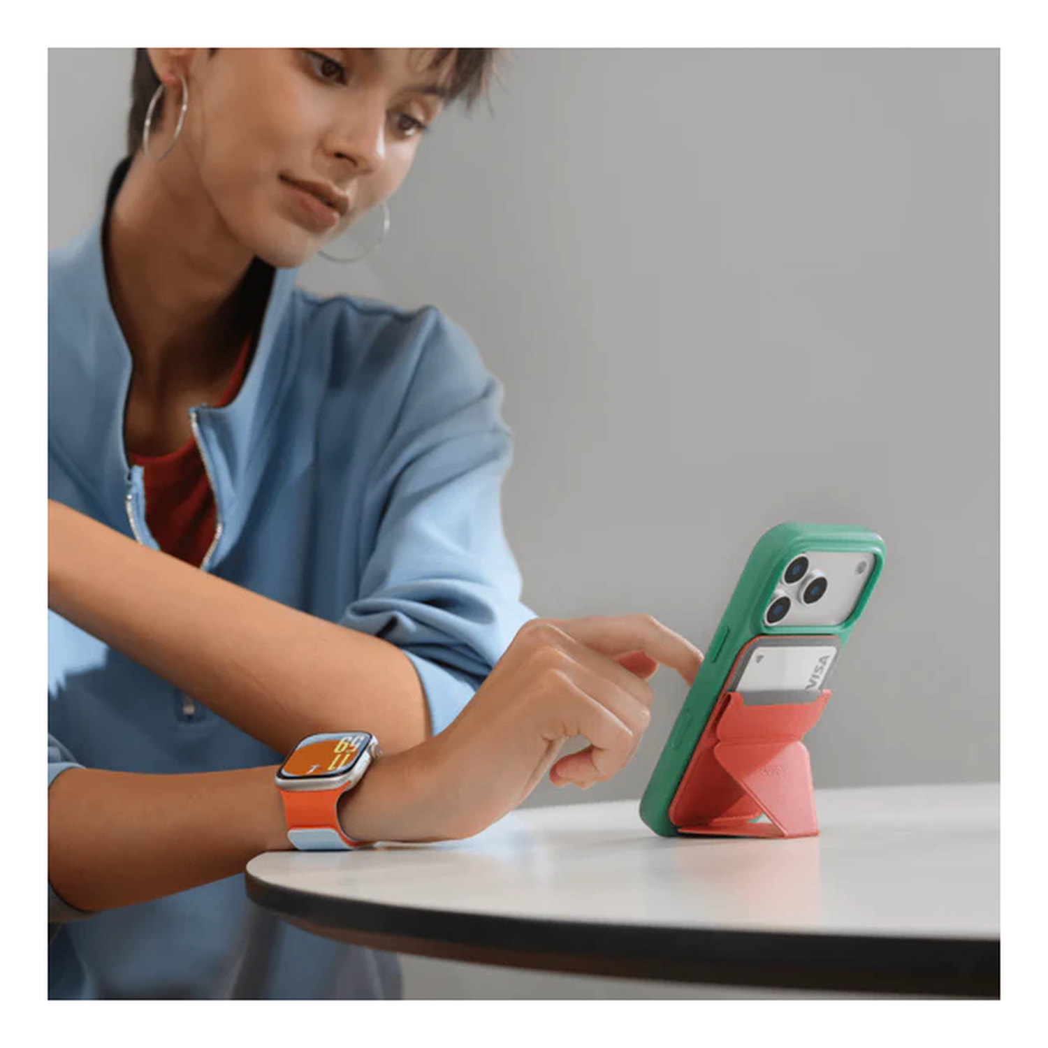 MOFT MOVAS Snap-On MagSafe Kaarthouder Vegan Leer Pasjeshouder Rood afbeelding 3