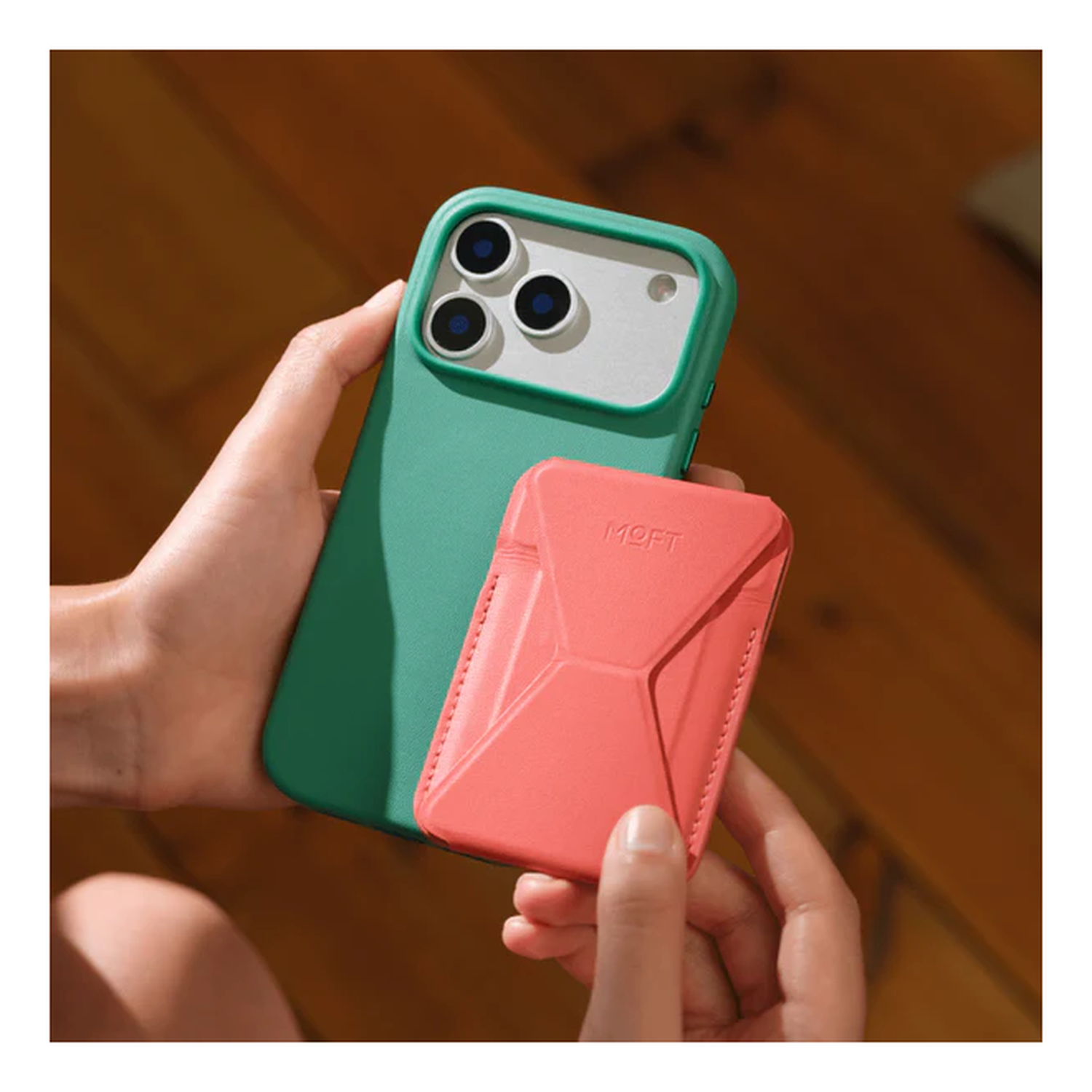 MOFT MOVAS Snap-On MagSafe Kaarthouder Vegan Leer Pasjeshouder Rood afbeelding 5