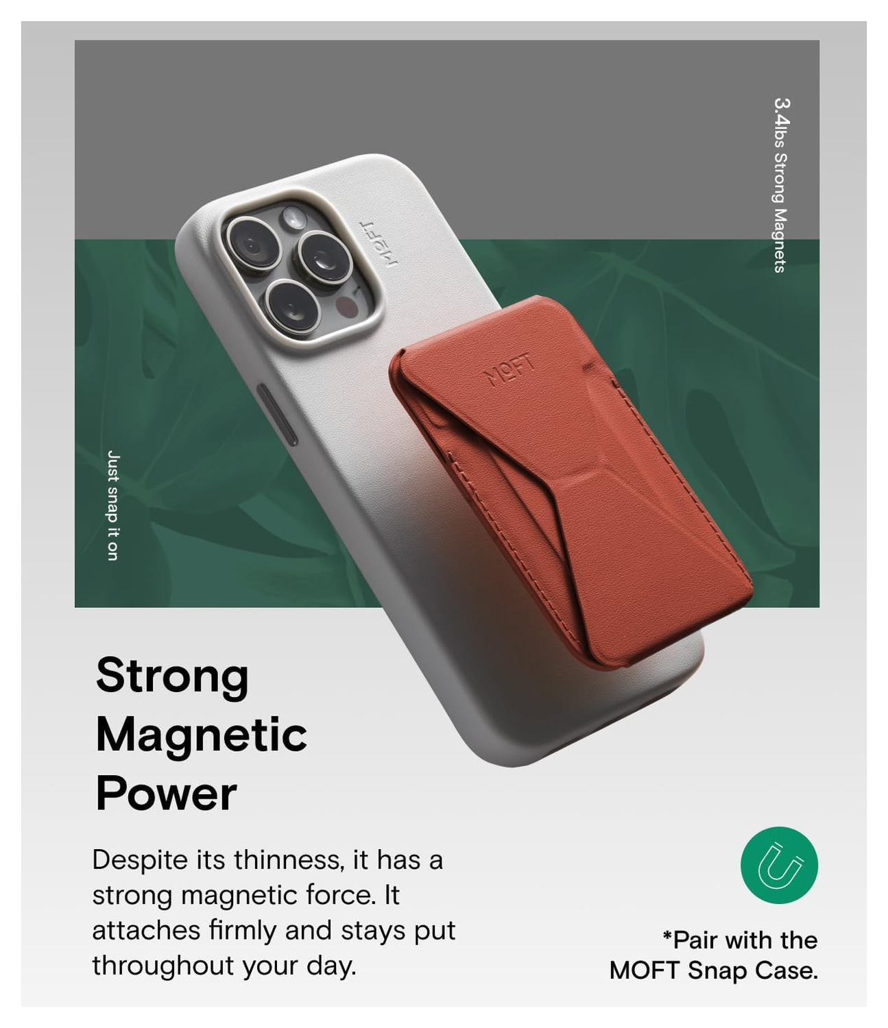 MOFT MOVAS Snap-On MagSafe Kaarthouder Vegan Leer Pasjeshouder Rood afbeelding 7