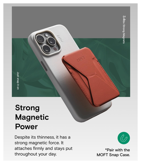 MOFT MOVAS Snap-On MagSafe Kaarthouder Vegan Leer Pasjeshouder Rood afbeelding 7