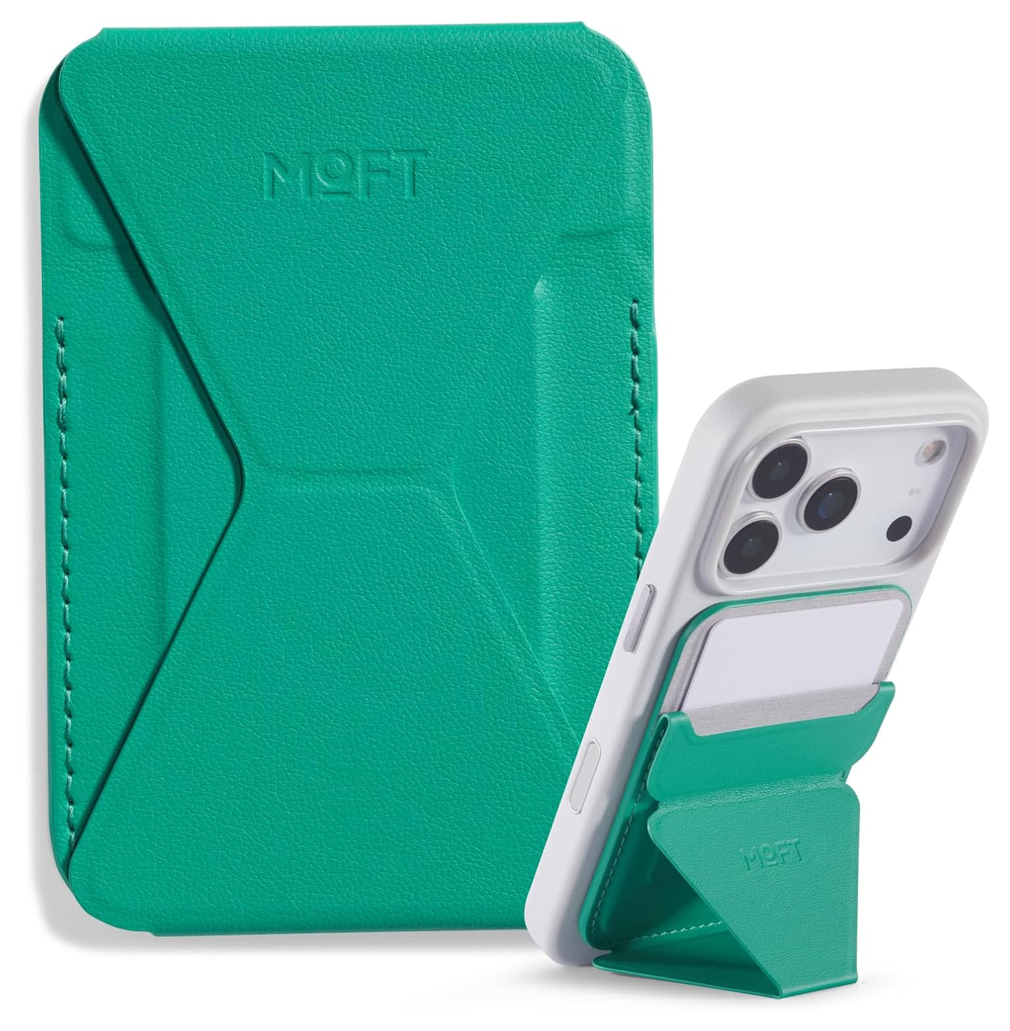 MOFT MOVAS Snap-On MagSafe Kaarthouder Vegan Leer Pasjeshouder Groen afbeelding 1