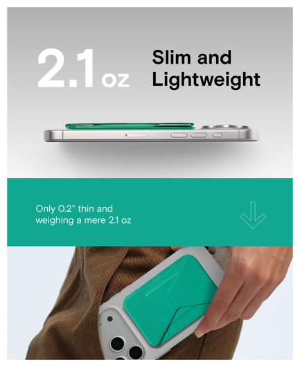 MOFT MOVAS Snap-On MagSafe Kaarthouder Vegan Leer Pasjeshouder Groen afbeelding 5