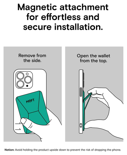 MOFT MOVAS Snap-On MagSafe Kaarthouder Vegan Leer Pasjeshouder Groen afbeelding 6