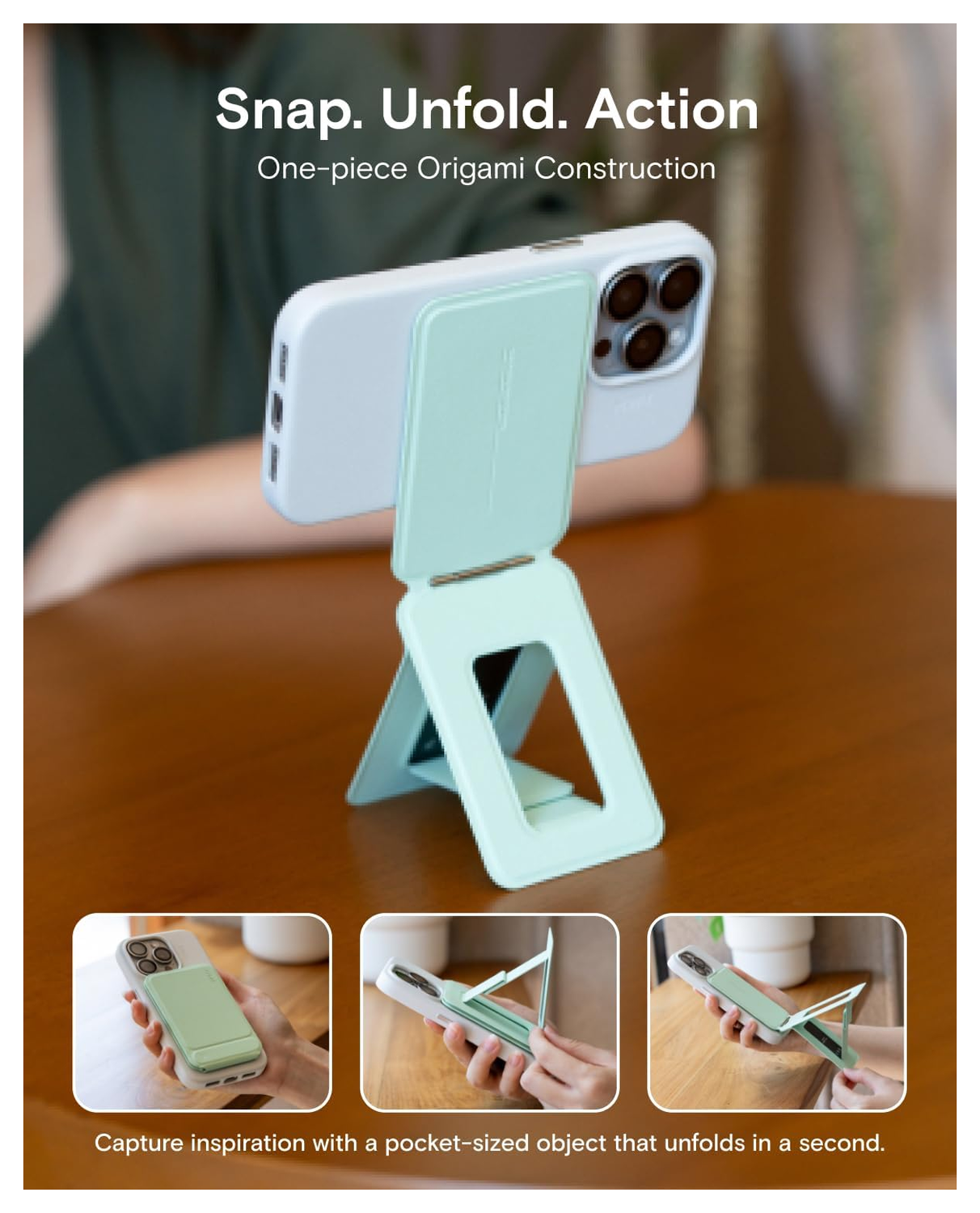 MOFT MOVAS MagSafe Telefoonhouder met Uitklapbare Tripod Standaard Grijs afbeelding 3