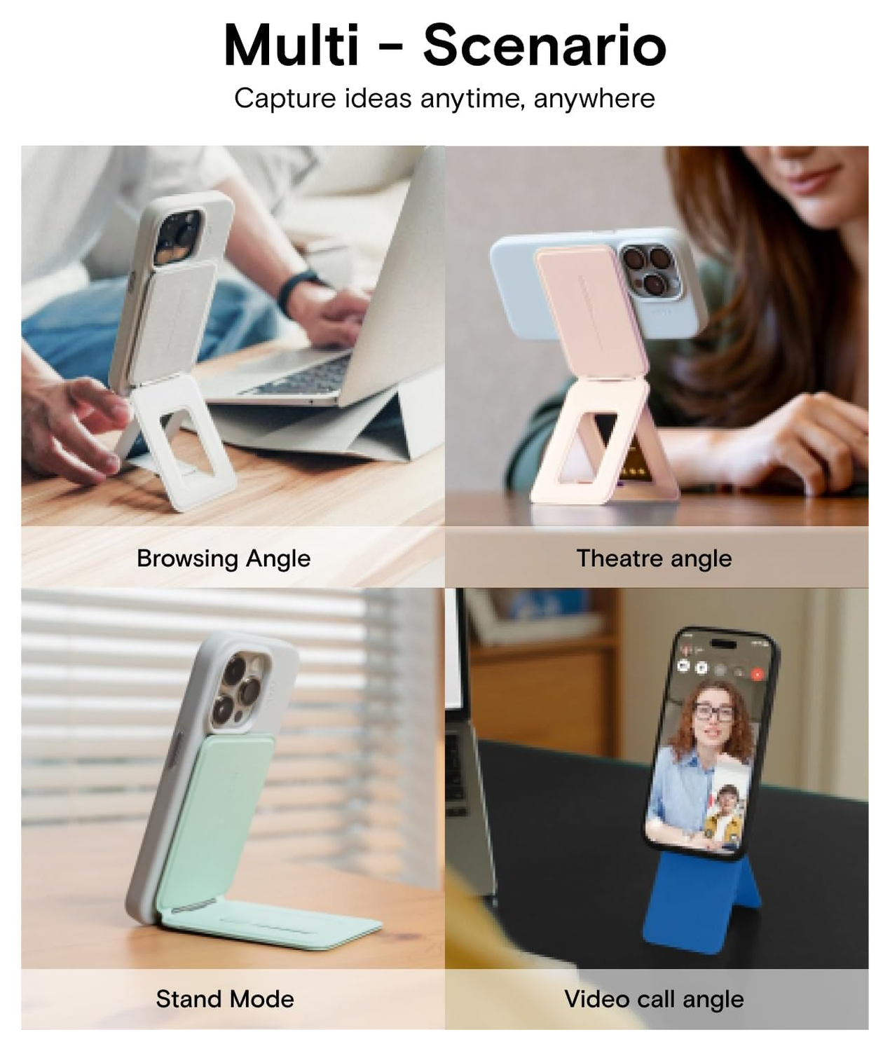 MOFT MOVAS MagSafe Telefoonhouder met Uitklapbare Tripod Standaard Grijs afbeelding 4