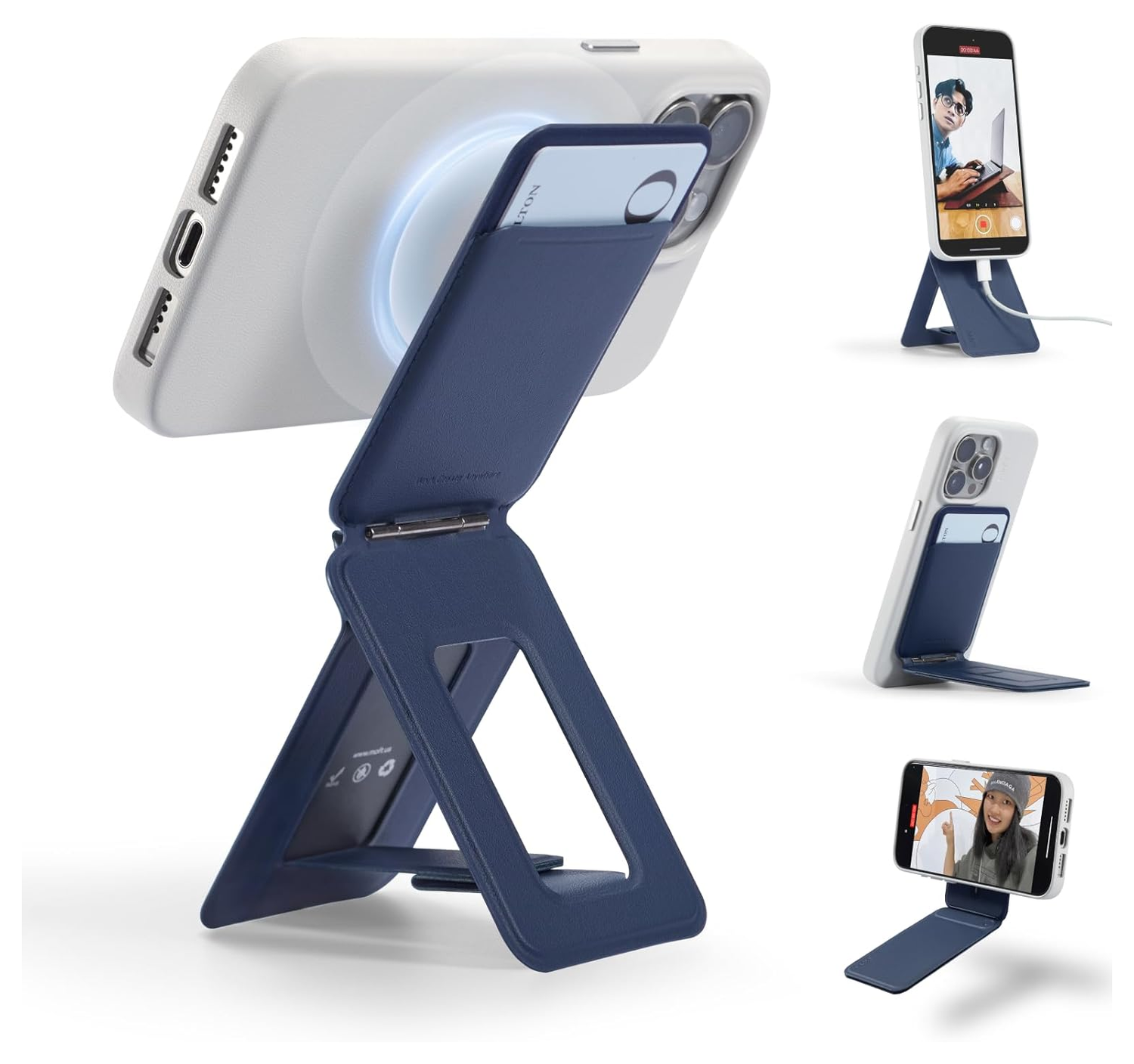 MOFT Tripod Wallet MOVAS MagSafe Kaarthouder met Uitklapbare Standaard Blauw afbeelding 1