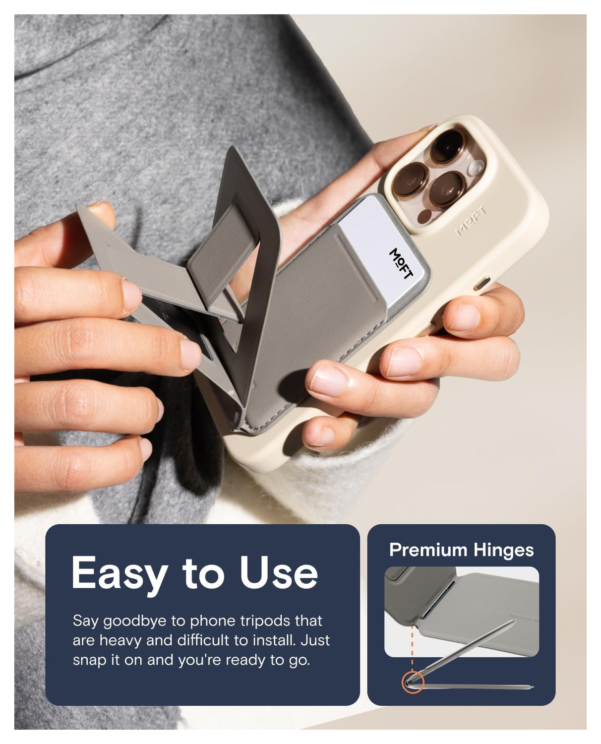 MOFT Tripod Wallet MOVAS MagSafe Kaarthouder met Uitklapbare Standaard Blauw afbeelding 8