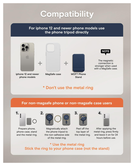 MOFT Tripod Wallet MOVAS MagSafe Kaarthouder met Uitklapbare Standaard Blauw afbeelding 9