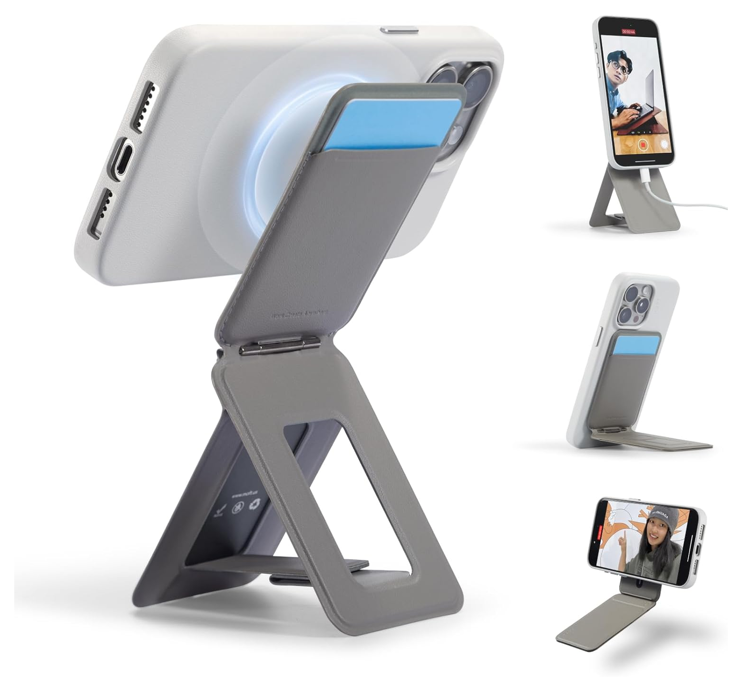 MOFT Tripod Wallet MOVAS MagSafe Kaarthouder met Uitklapbare Standaard Taupe afbeelding 1