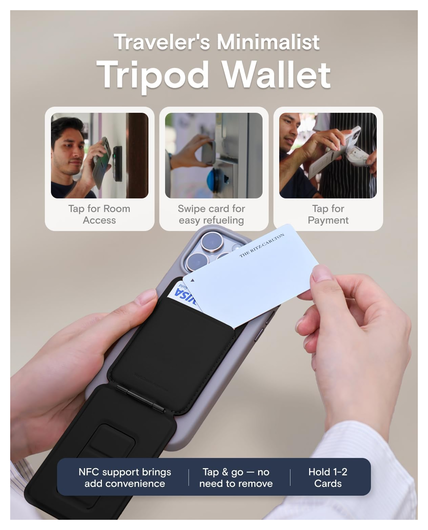 MOFT Tripod Wallet MOVAS MagSafe Kaarthouder met Uitklapbare Standaard Zwart afbeelding 5