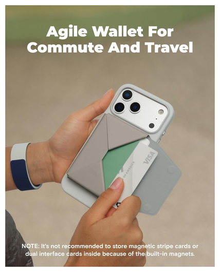 MOFT MOVAS MagSafe Kaarthouder voor 8 Pasjes Portemonnee Taupe afbeelding 2