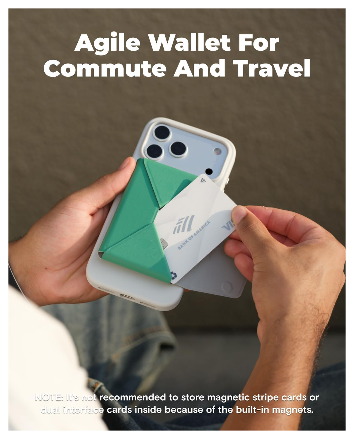 MOFT MOVAS MagSafe Kaarthouder voor 8 Pasjes Portemonnee Groen afbeelding 2