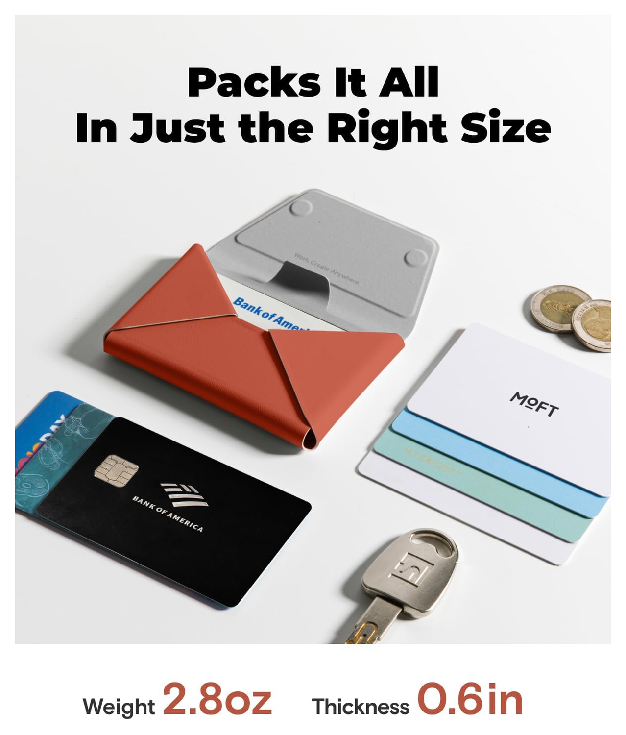 MOFT Snap Field Wallet MagSafe Kaarthouder voor 8 Pasjes Portemonnee Rood/Oranje afbeelding 4