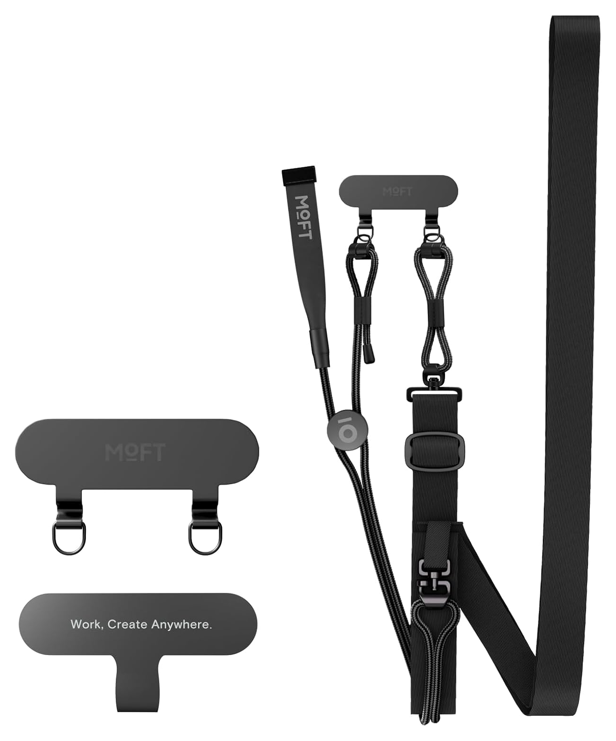 MOFT Universeel Crossbody Telefoonkoord / Telefoonketting Verstelbaar Zwart afbeelding 1