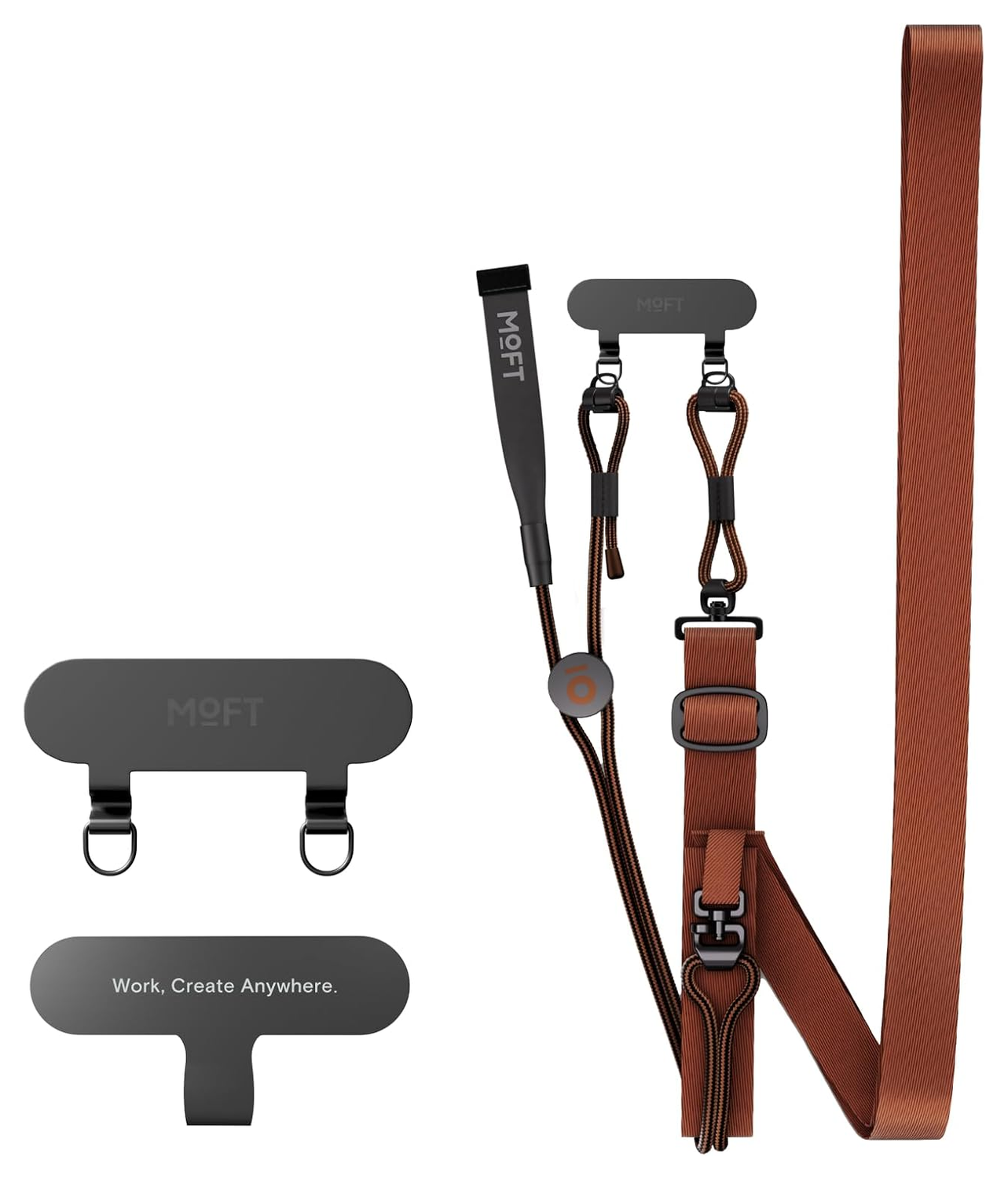 MOFT Universeel Crossbody Telefoonkoord / Telefoonketting Verstelbaar Bruin afbeelding 1