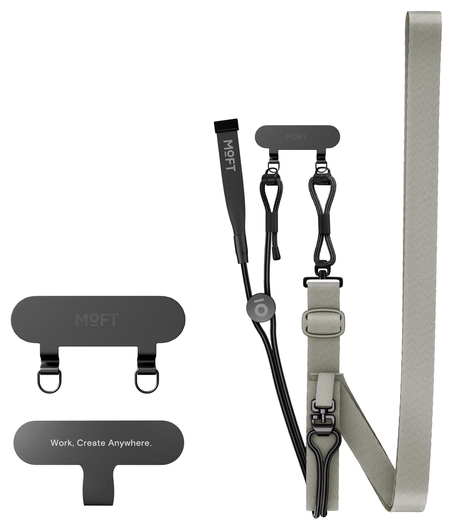 MOFT Universeel Crossbody Telefoonkoord / Telefoonketting Verstelbaar Grijs afbeelding 1