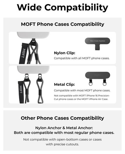 MOFT Universeel Crossbody Telefoonkoord / Telefoonketting Verstelbaar Grijs afbeelding 9