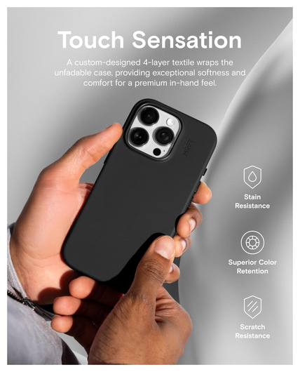 MOFT MOVAS Snap iPhone 16 Hoesje MagSafe Vegan Leer Back Cover Zwart afbeelding 3