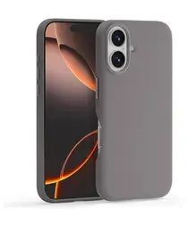 MOFT MOVAS Snap iPhone 16 Hoesje MagSafe Vegan Leer Back Cover Taupe afbeelding