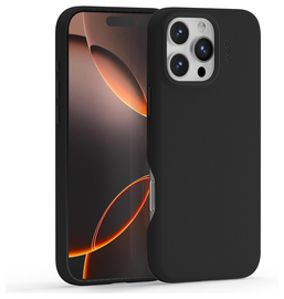 MOFT MOVAS Snap iPhone 16 Pro Max Hoesje MagSafe Vegan Leer Back Cover Zwart afbeelding