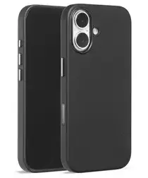 MOFT MOVAS Snap iPhone 17 Hoesje MagSafe Vegan Leer Back Cover Zwart afbeelding