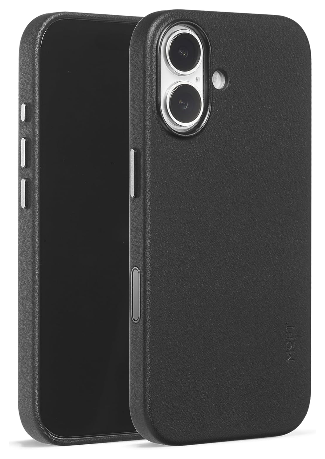 MOFT MOVAS Snap iPhone 17 Hoesje MagSafe Vegan Leer Back Cover Zwart afbeelding 2