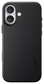 MOFT MOVAS Snap iPhone 17 Hoesje MagSafe Vegan Leer Back Cover Zwart afbeelding