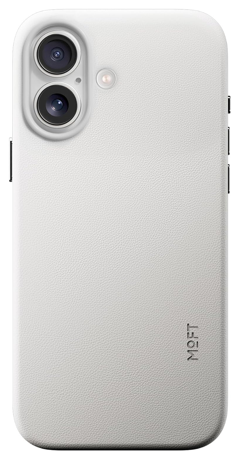 MOFT MOVAS Snap iPhone 17 Hoesje MagSafe Vegan Leer Back Cover Grijs afbeelding 1