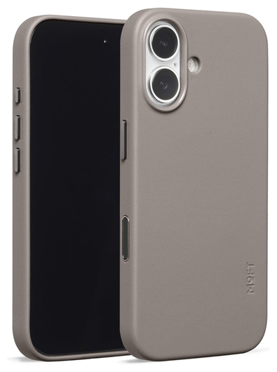 MOFT MOVAS Snap iPhone 17 Hoesje MagSafe Vegan Leer Back Cover Taupe afbeelding 2