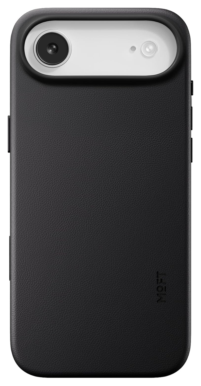 MOFT MOVAS Snap iPhone Air Hoesje MagSafe Vegan Leer Back Cover Zwart afbeelding 1