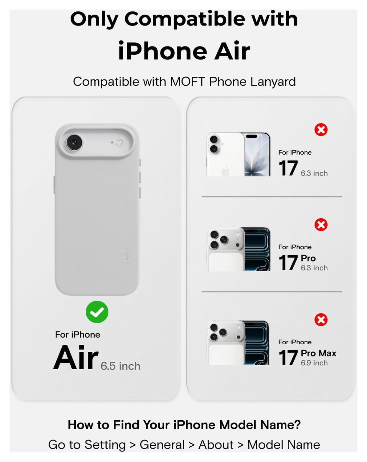 MOFT MOVAS Snap iPhone Air Hoesje MagSafe Vegan Leer Back Cover Grijs afbeelding 3