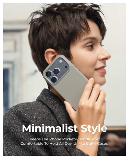 MOFT MOVAS Snap iPhone Air Hoesje MagSafe Vegan Leer Back Cover Taupe afbeelding 5