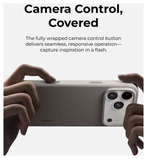 MOFT MOVAS Snap iPhone Air Hoesje MagSafe Vegan Leer Back Cover Taupe afbeelding 6