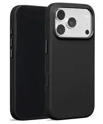 MOFT MOVAS Snap iPhone 17 Pro Hoesje MagSafe Vegan Leer Back Cover Zwart afbeelding