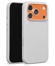 MOFT MOVAS Snap iPhone 17 Pro Hoesje MagSafe Vegan Leer Back Cover Grijs afbeelding