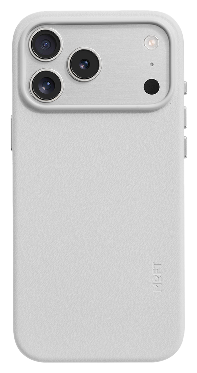 MOFT MOVAS Snap iPhone 17 Pro Hoesje MagSafe Vegan Leer Back Cover Grijs afbeelding 1