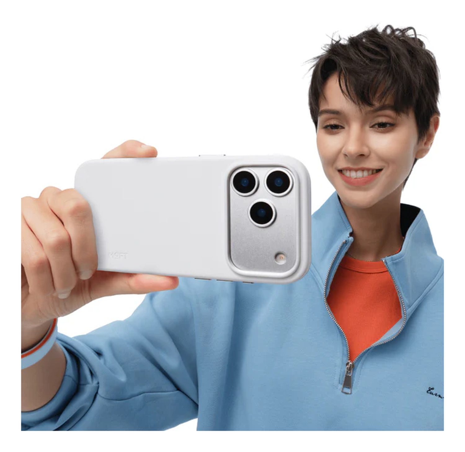 MOFT MOVAS Snap iPhone 17 Pro Hoesje MagSafe Vegan Leer Back Cover Grijs afbeelding 11