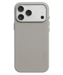 MOFT MOVAS Snap iPhone 17 Pro Hoesje MagSafe Vegan Leer Back Cover Taupe afbeelding