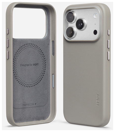 MOFT MOVAS Snap iPhone 17 Pro Hoesje MagSafe Vegan Leer Back Cover Taupe afbeelding 16