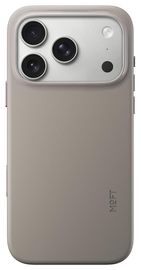 MOFT MOVAS Snap iPhone 17 Pro Hoesje MagSafe Vegan Leer Back Cover Taupe afbeelding