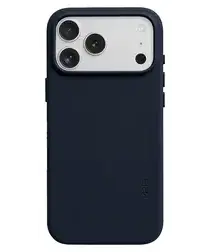 MOFT MOVAS Snap iPhone 17 Pro Hoesje MagSafe Vegan Leer Back Cover Navy afbeelding