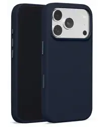 MOFT MOVAS Snap iPhone 17 Pro Hoesje MagSafe Vegan Leer Back Cover Navy afbeelding