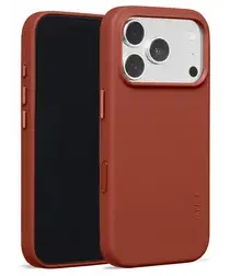 MOFT MOVAS Snap iPhone 17 Pro Hoesje MagSafe Vegan Leer Back Cover Rood afbeelding