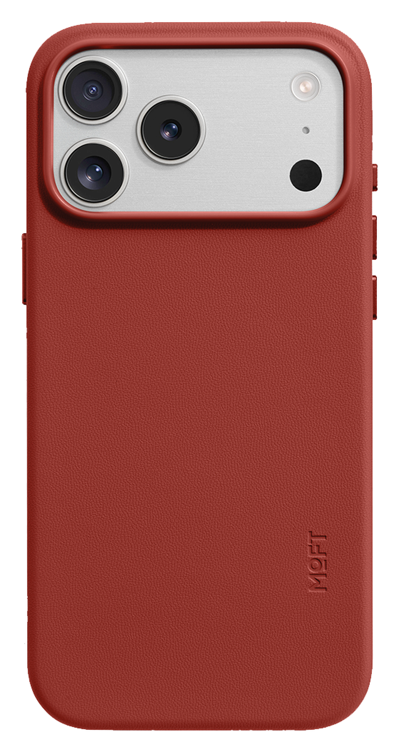 MOFT MOVAS Snap iPhone 17 Pro Hoesje MagSafe Vegan Leer Back Cover Rood afbeelding 1