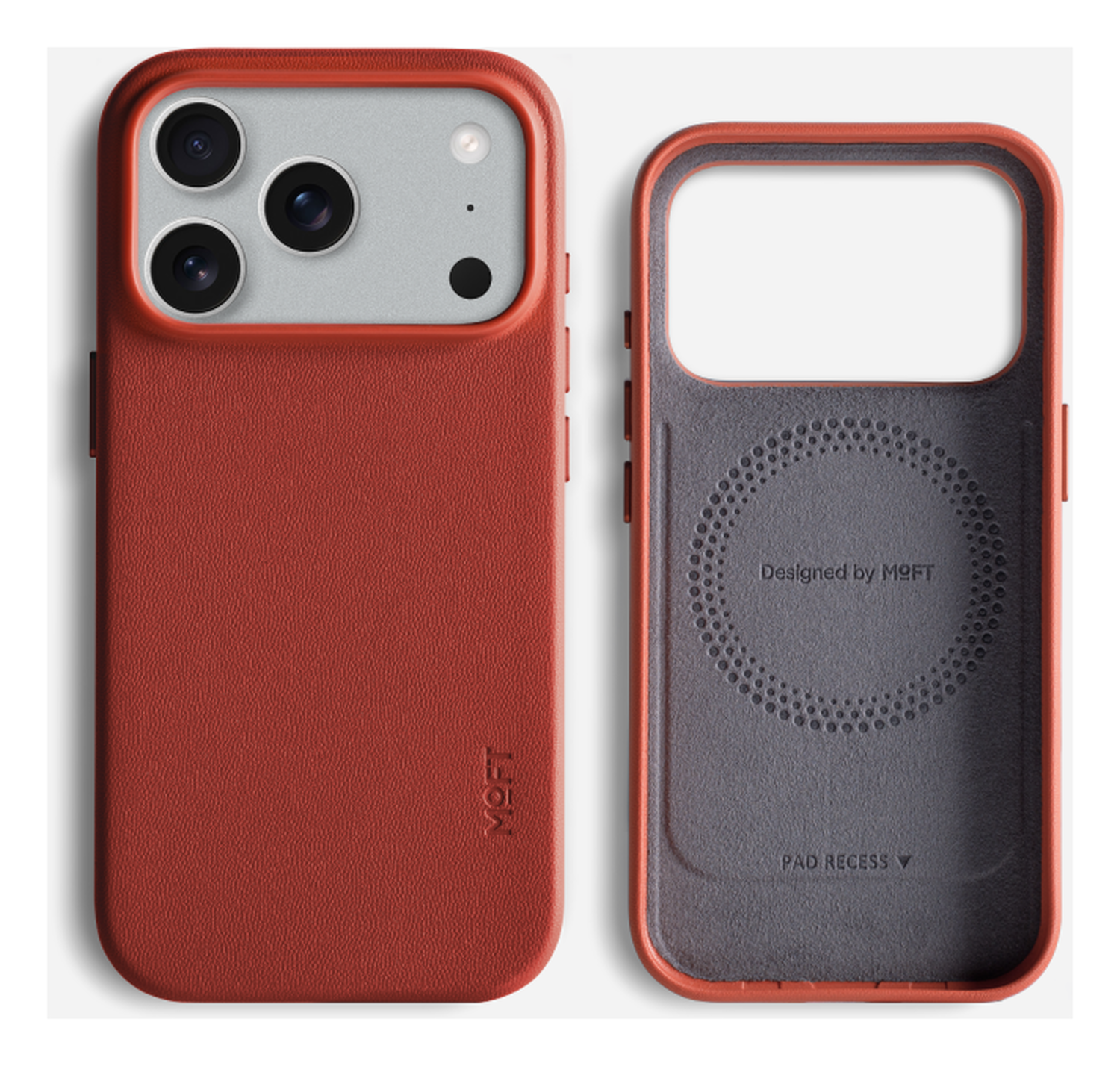 MOFT MOVAS Snap iPhone 17 Pro Hoesje MagSafe Vegan Leer Back Cover Rood afbeelding 15